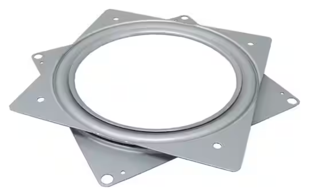 Square lazy susan turntable bearing used to make the wood disc base rotate